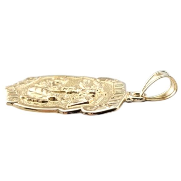 14 Karat Yellow Gold "Saint Michael Protect Us" Archangel  Pendant #20910 - Picture 4 of 11